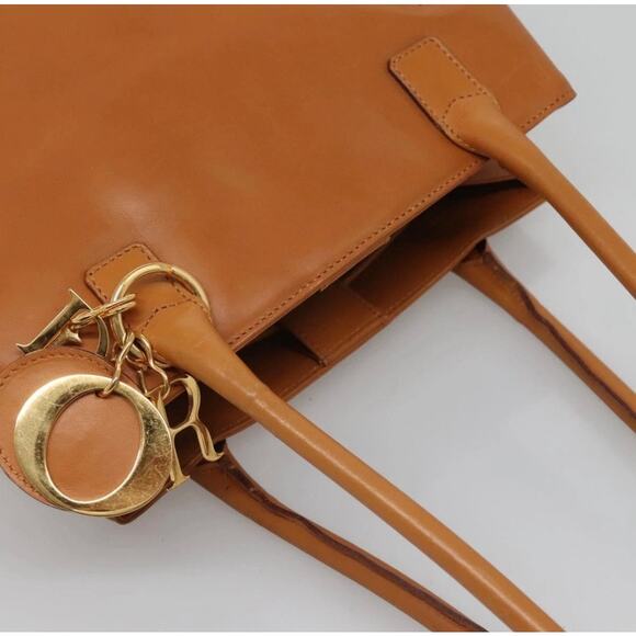 Christian Dior Shoulder Bag Leather Brown & Gold - Picture 4 of 9